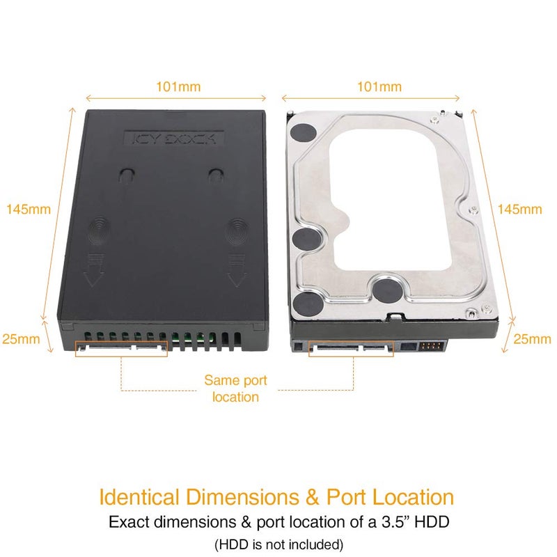 ICY DOCK 2.5 inch to 3.5 inch SATA Hard Drive/SSD Adapter Mounting Bracket for Internal 3.5" Drive Bay | EZConvert Lite MB882SP-1S-1B - Image 3